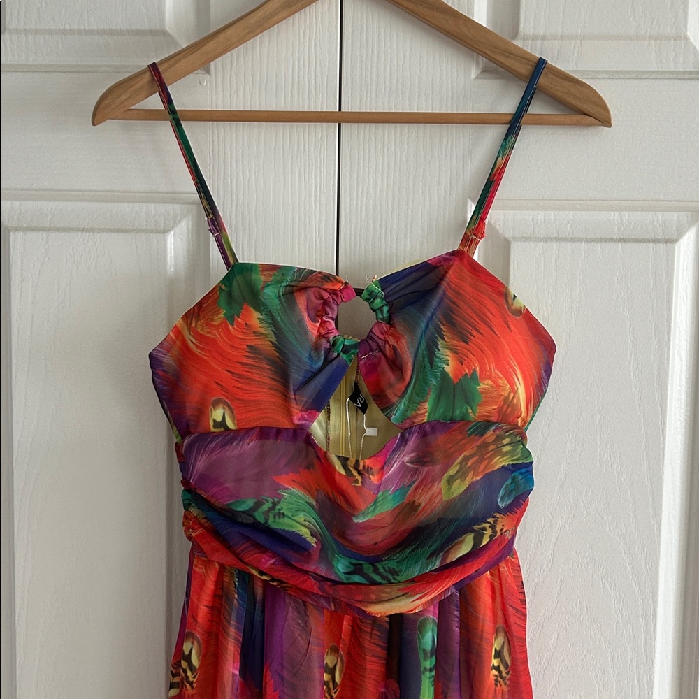 LORAGAL NWT Super Sexy Keyhole Multicolor Strap Maxi Dress **Size S** 🔥🔥 - Picture 3 of 7
